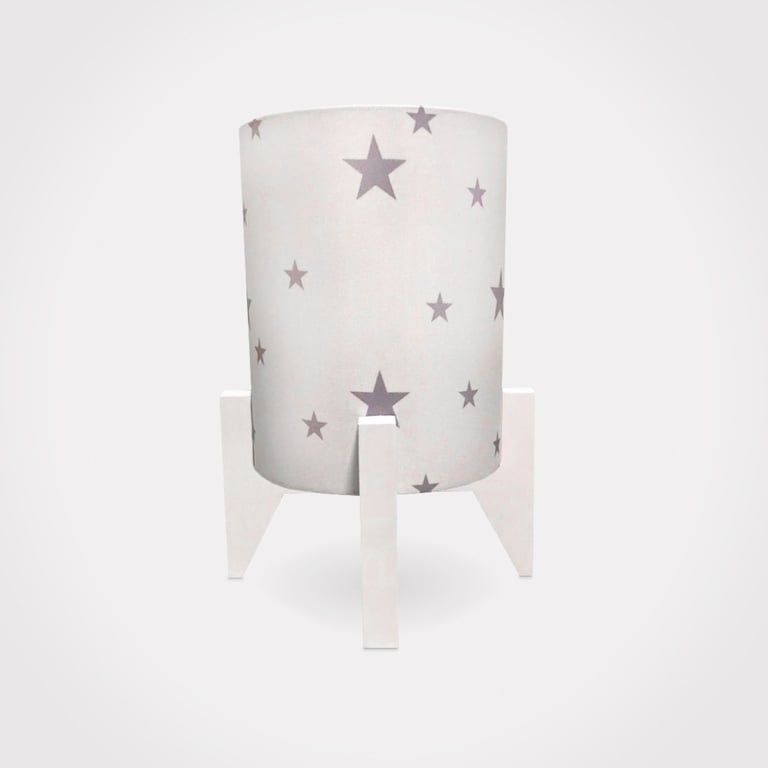 Abajur Luminária Estrelinhas Cinza