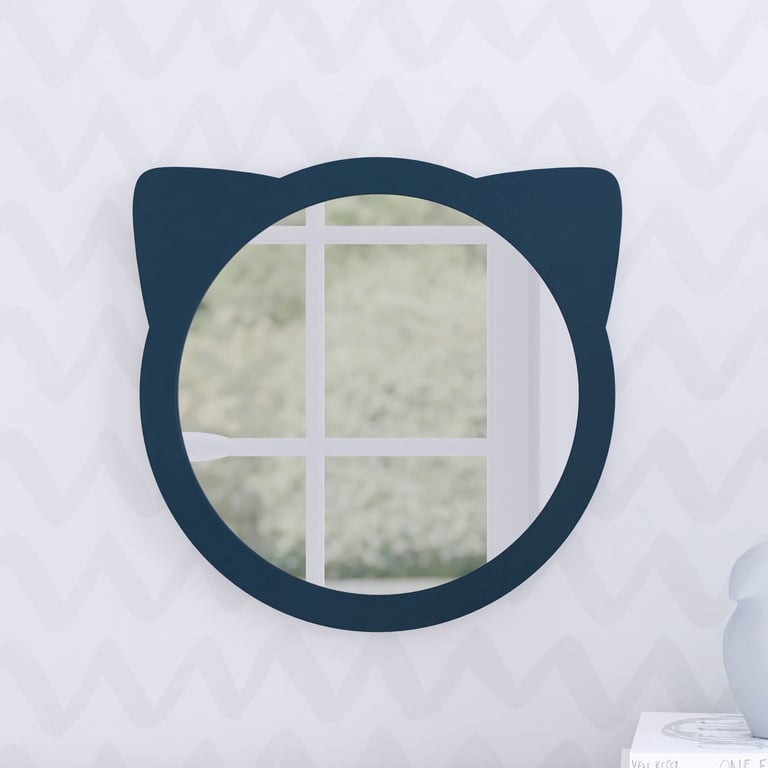 Espelho Redondo Amiguinha Gatinha Rosa 30cm