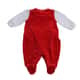 Saída Maternidade Din Don Em Plush Gola Com Renda E Suspensório Vermelho - imagem 2