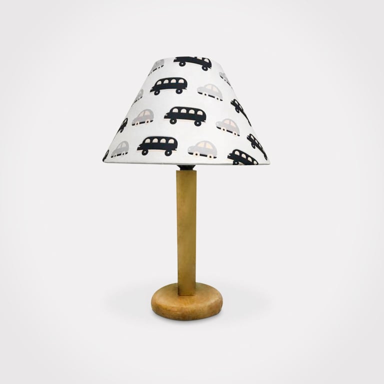 Abajur Simples Carrinhos Azul Marinho