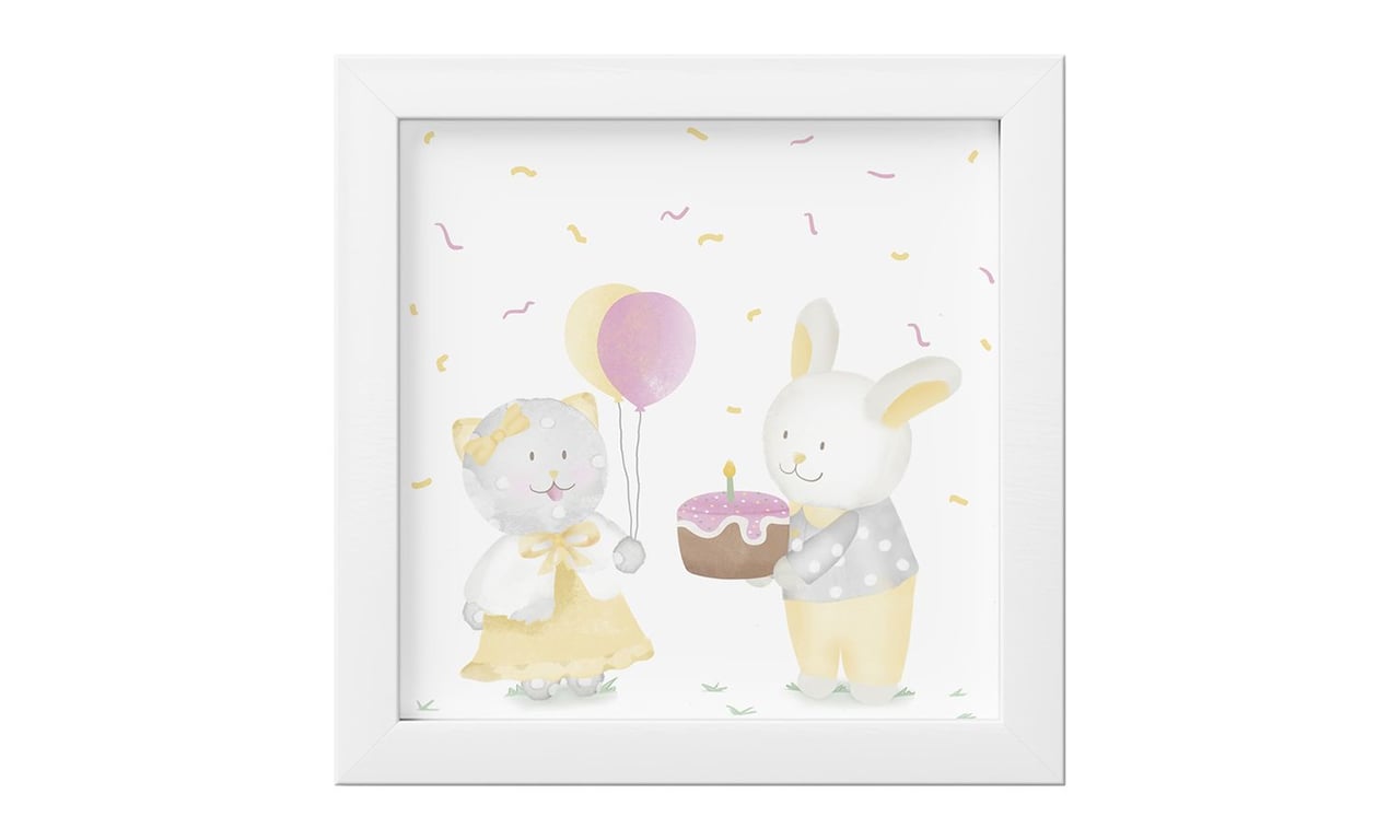 Quadro Amiguinhos Amarelo Aniversário 18cm