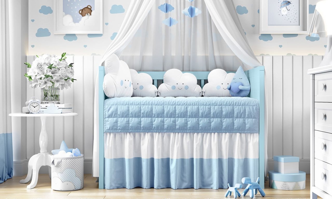 Kit Berço Amiguinhos Nuvem Azul — vista alternativa
