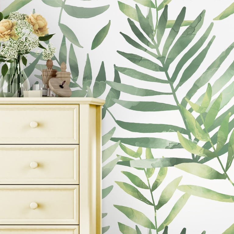 Papel de Parede Folhas Verdes 3M