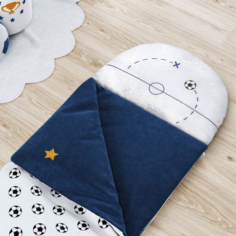 Saco de Dormir Infantil Bolas de Futebol 1,60m