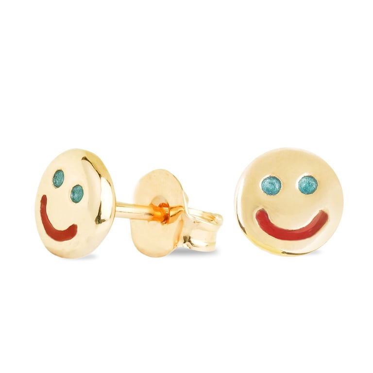 Brinco Infantil Emoji Feliz Ouro