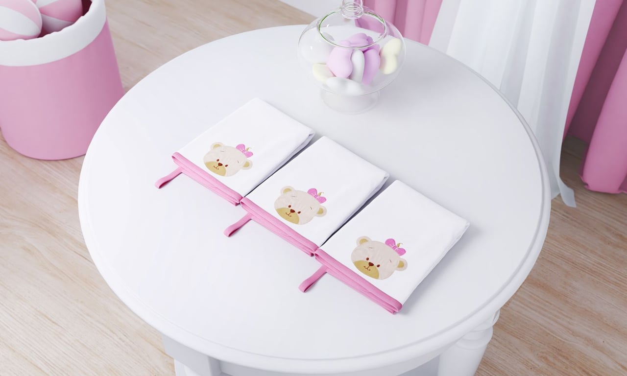 Jogo de Fraldas de Boca Malha Ursinha Bebê — vista alternativa