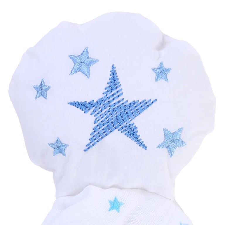 Naninha Papi Soft Viés de Malha com Bordado Celeste Azul