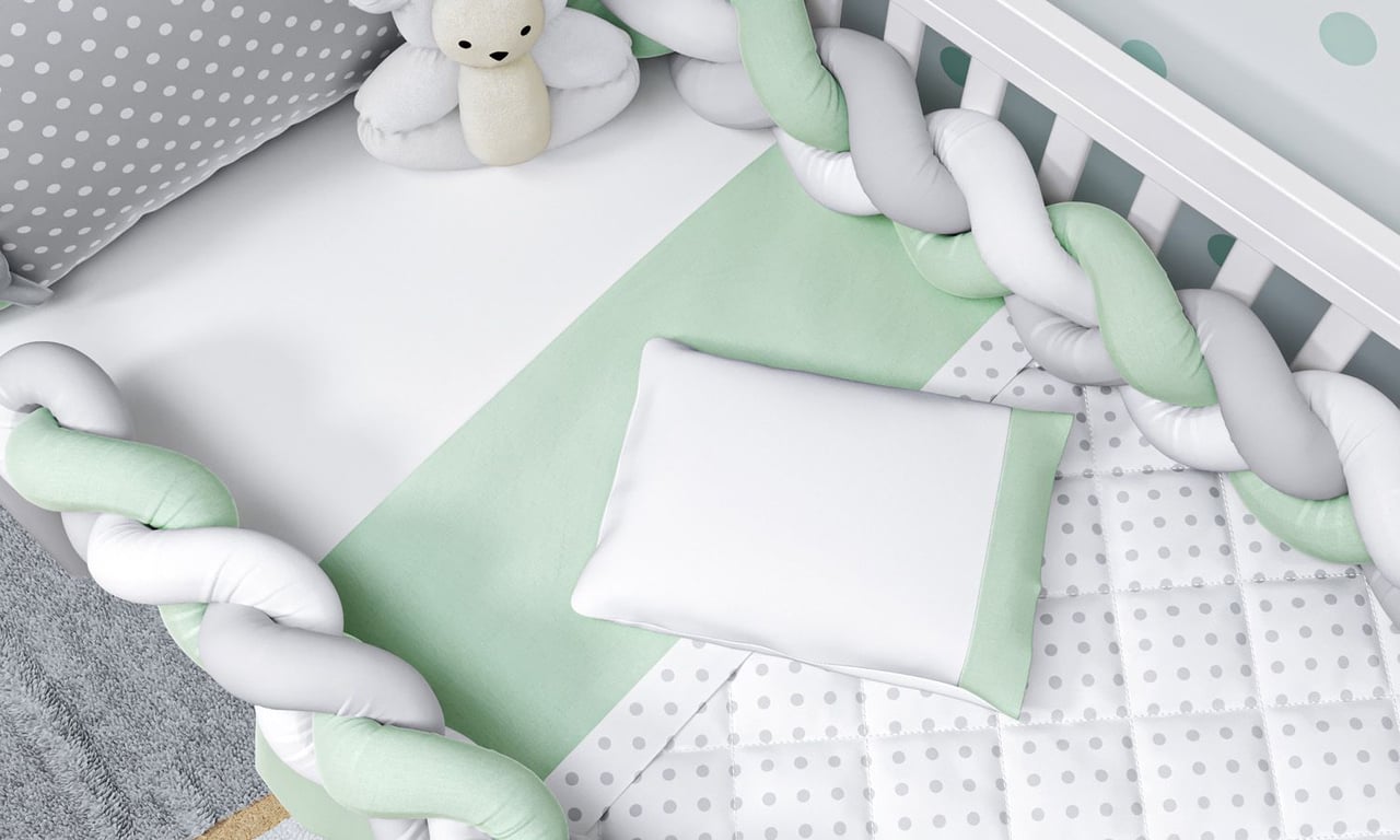 Kit Berço Trança Poá Rosa