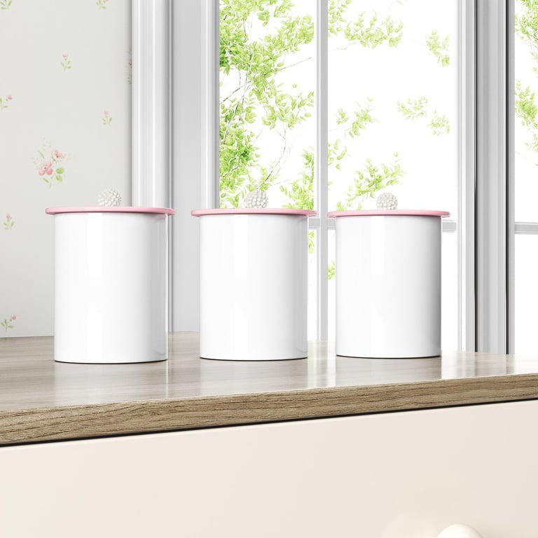 Jogo de Potes Mini Pérola Rosa