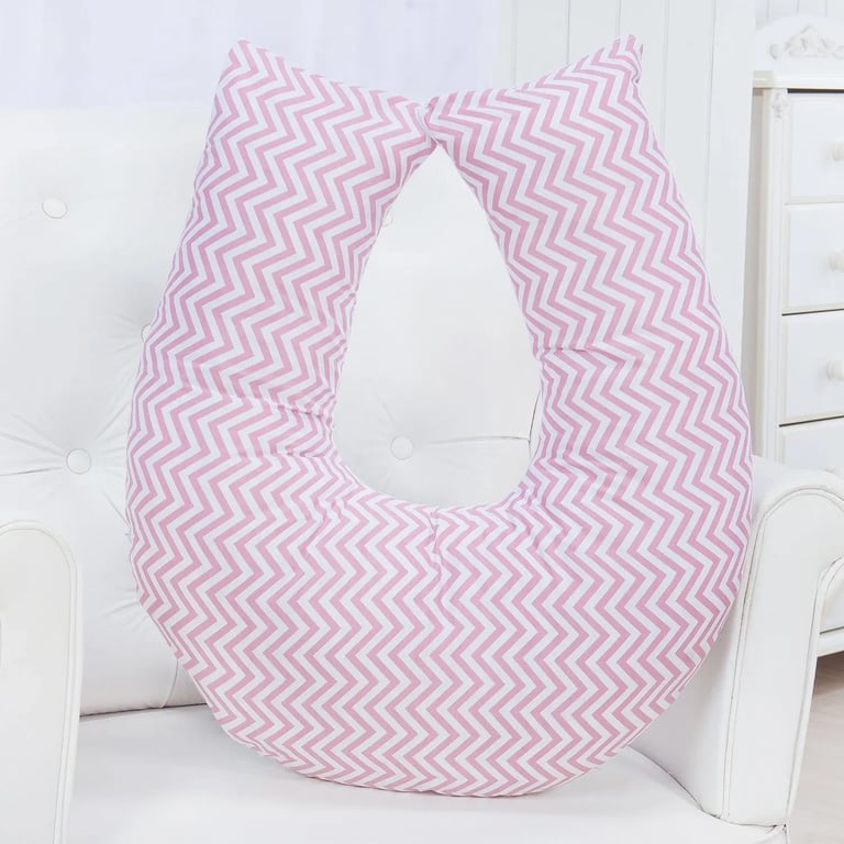 Almofada Amamentação Chevron Rosa