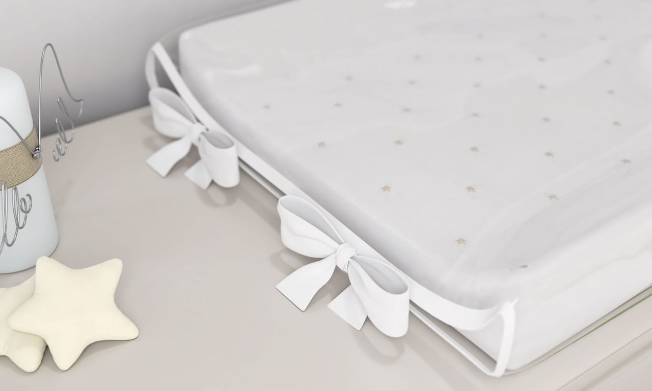 Trocador de Fraldas Americano Estrelinhas Bege