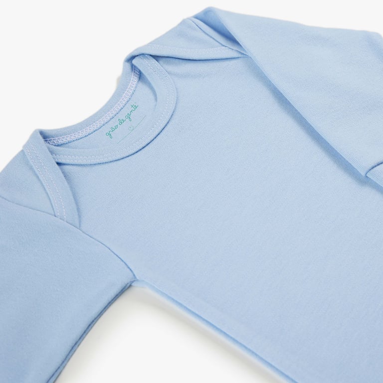 Body Manga Longa Comfort em Algodão Egípcio Azul Bebê — vista alternativa