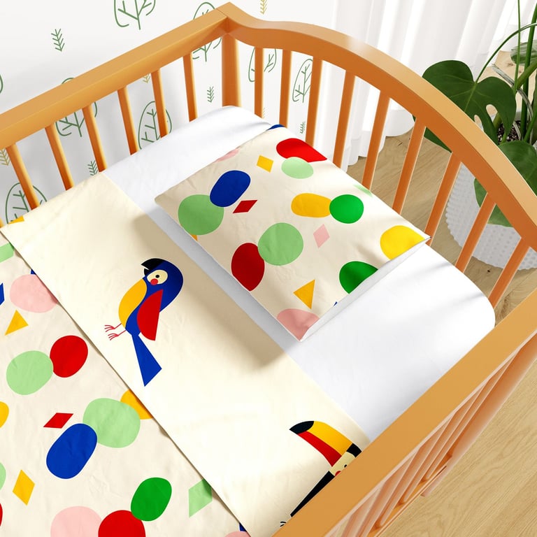 Jogo de Lençol Berço Colorido Passarada 3 peças — vista alternativa