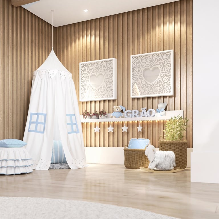 Tenda Dossel Estrelinhas Branco e Azul Clássico 2M