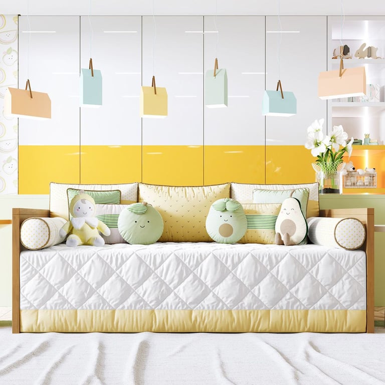 Kit Cama Babá Frutinhas Amarelo