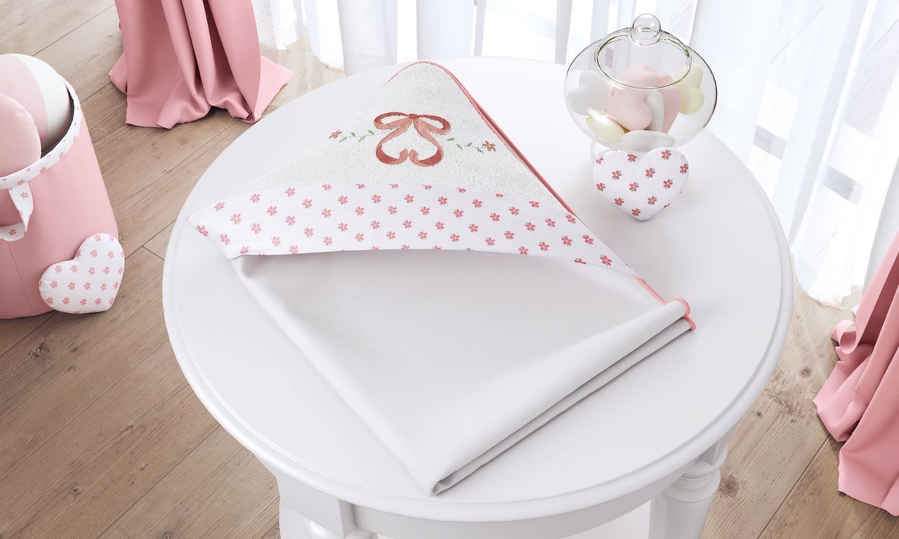 Toalha com Capuz Sophia Rosé