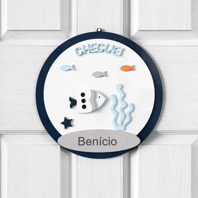 Porta Maternidade Personalizado Fundo do Mar - Benício