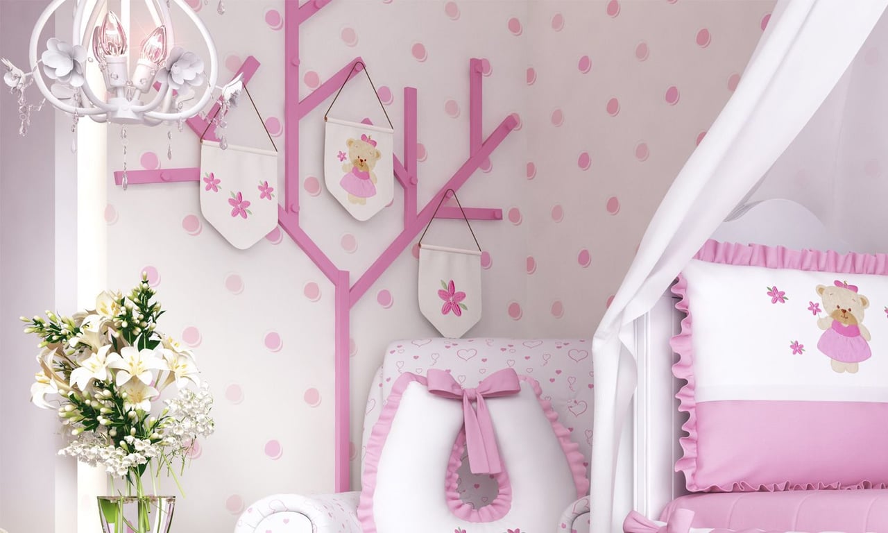 Cabideiro Árvore de Parede Rosa 2m