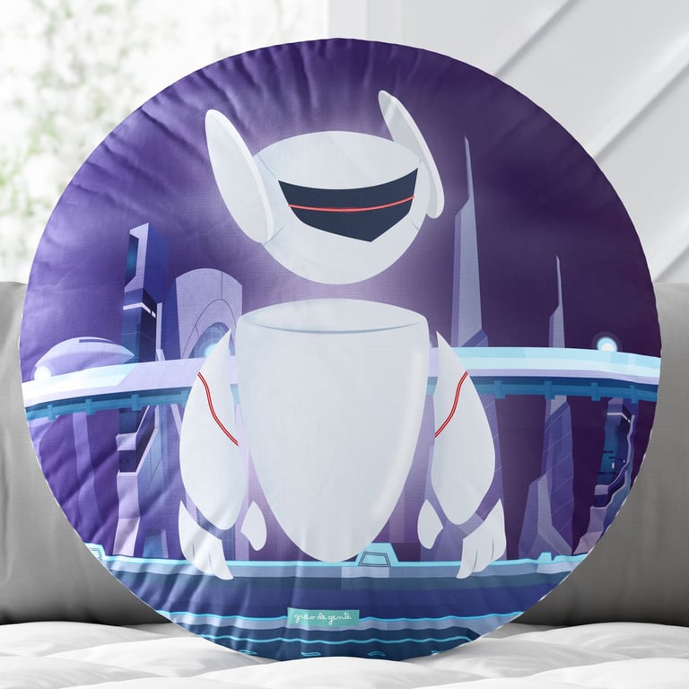 Almofada Redonda Gamer Robô 30cm