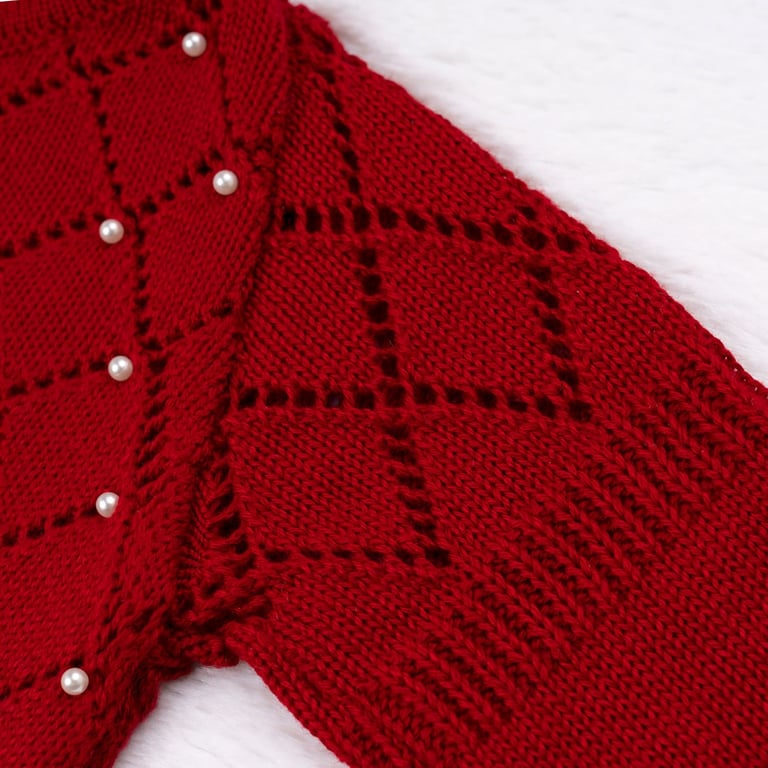 Macacão Tricot Pérola Duquesa Vermelho — vista alternativa