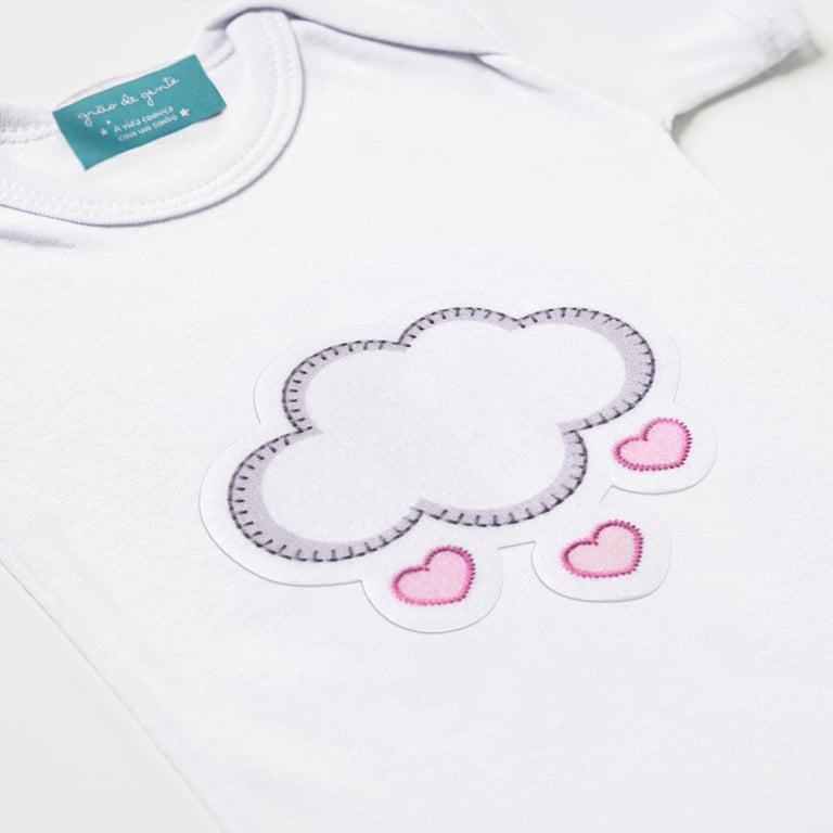 Body Manga Curta Chuva de Amor Tam P