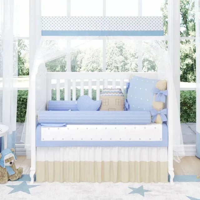 Mosquiteiro com Bandô Poá Azul/Bege — vista alternativa