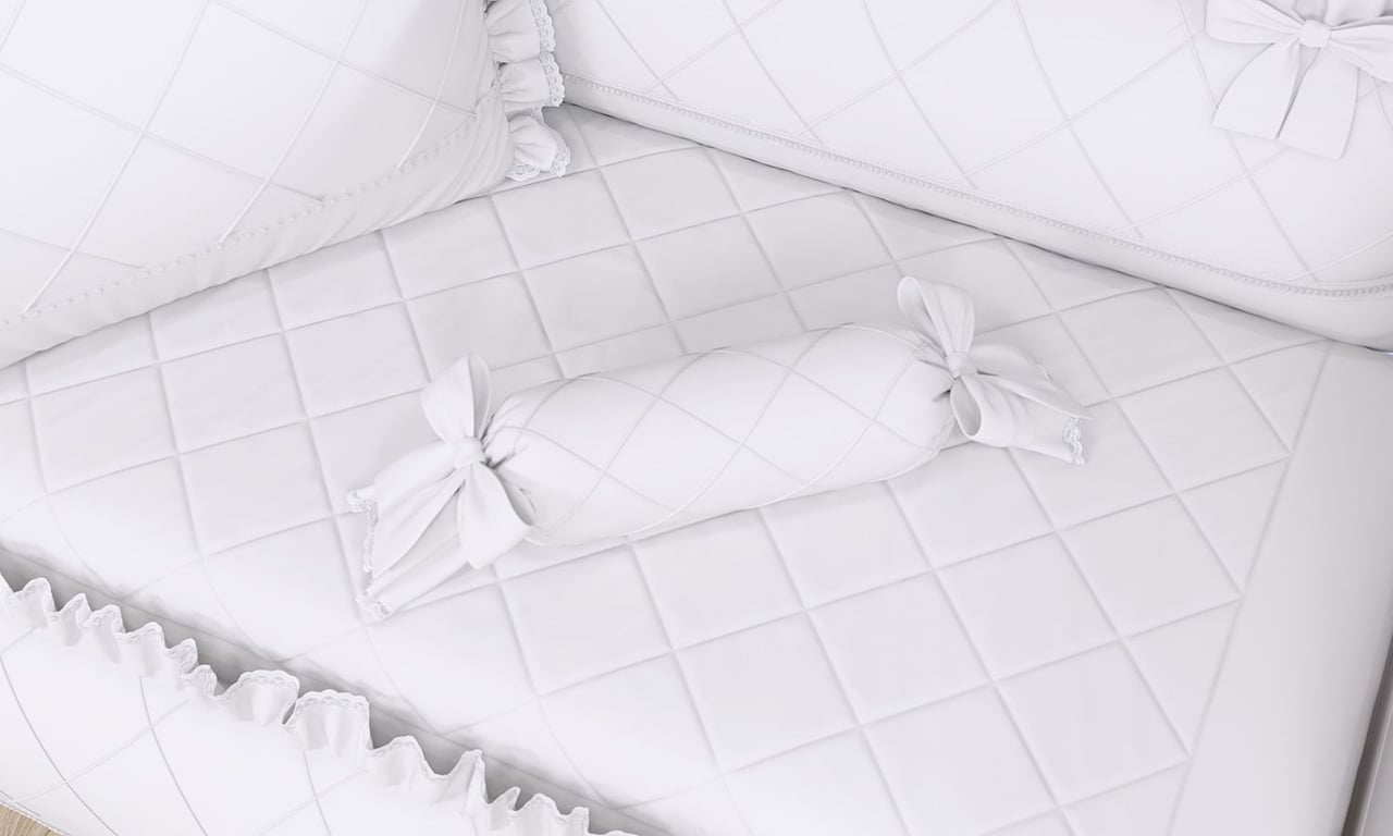 Almofada Apoio Bala Branco Clássico 60cm