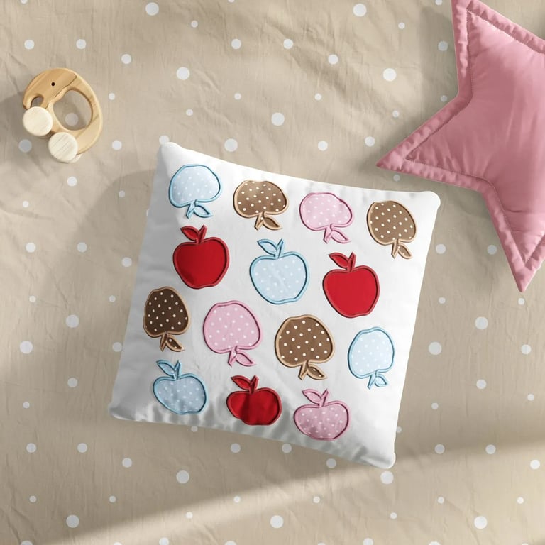 Almofada Quadrada Maçãs Coloridas — vista alternativa
