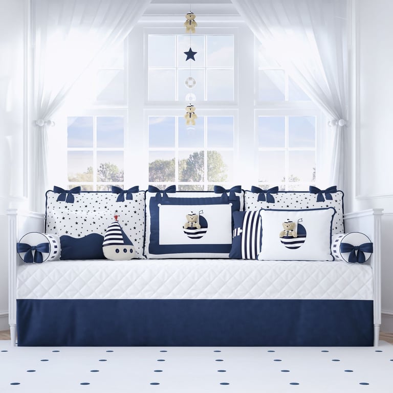 Kit Cama Babá Urso Marinheiro Azul