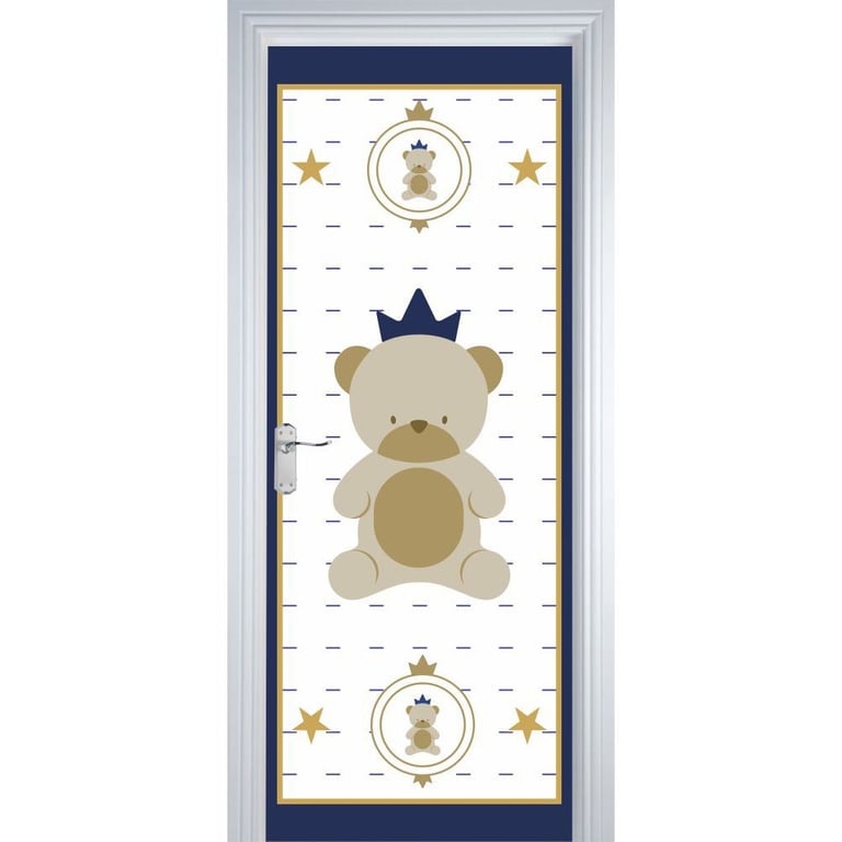 Adesivo de Porta Urso Teddy Realeza - 85cm