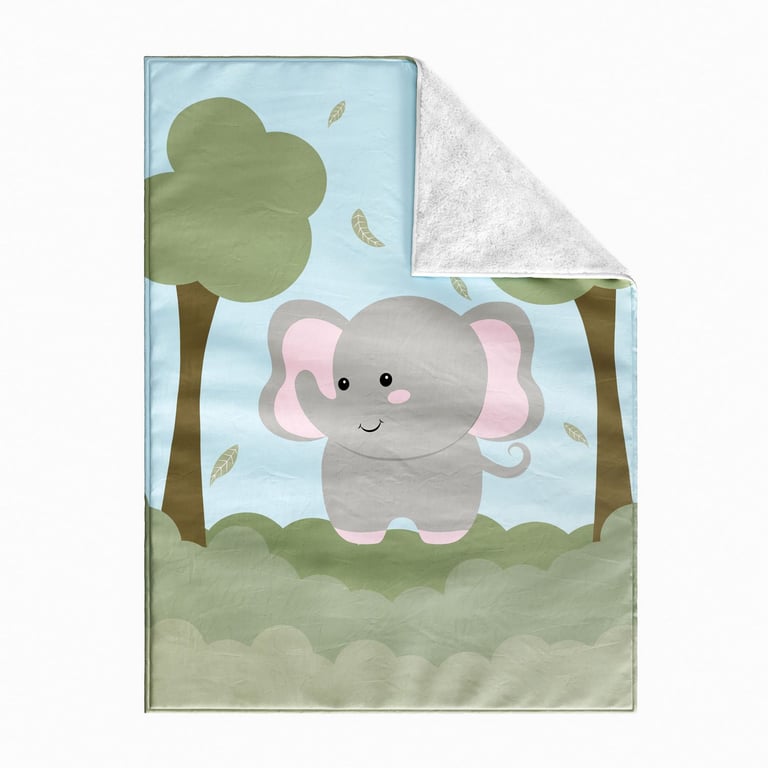 Manta Dupla Face com Soft Amiguinho Elefante 1M