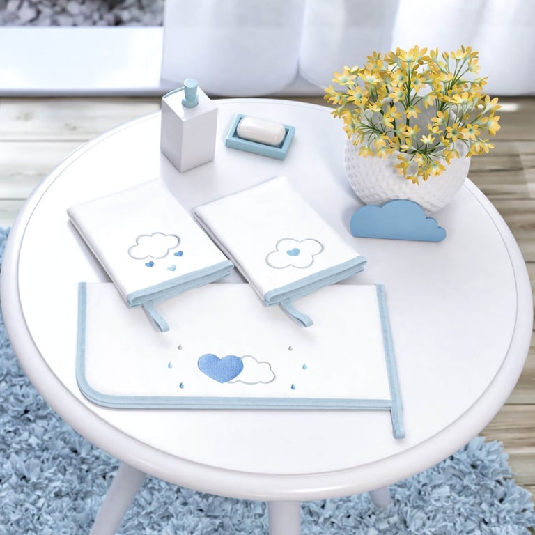 Jogo de Fraldas de Boca Malha Chuva de Amor