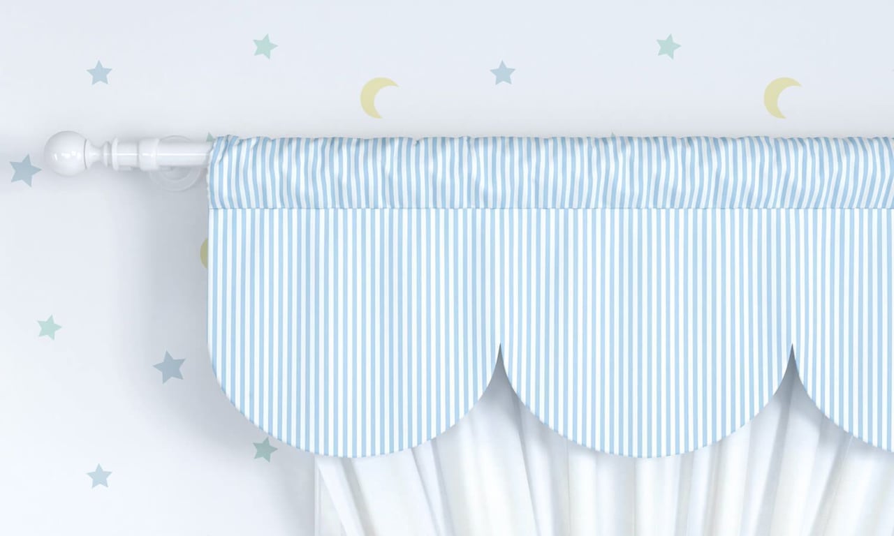 Cortina Circo Mágico Listrada Azul/Branco — vista alternativa