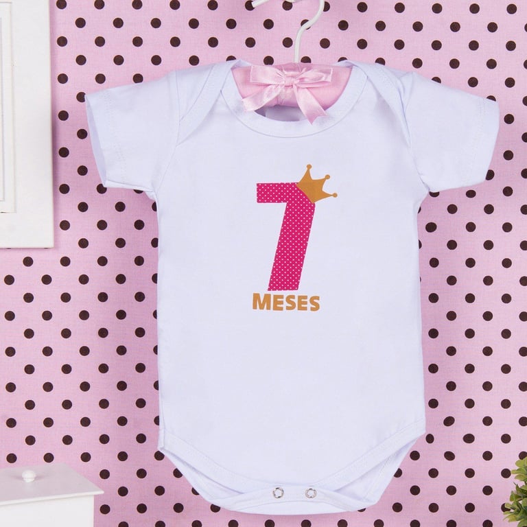 Body Mesversário Rosa - 7 Meses