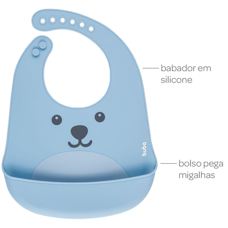 Babador de Silicone com Bolso Gumy Azul