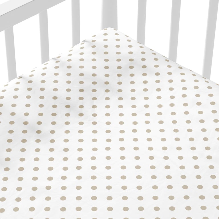 Lençol Berço com Elástico Poá Bege