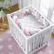 Trança Lateral Para Mini Berço Branco Rosa e Cinza 2,28cm - imagem 2