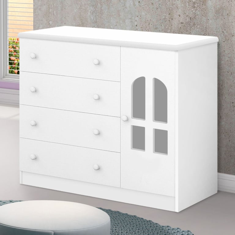 Cômoda Infantil Branco com Porta Alice