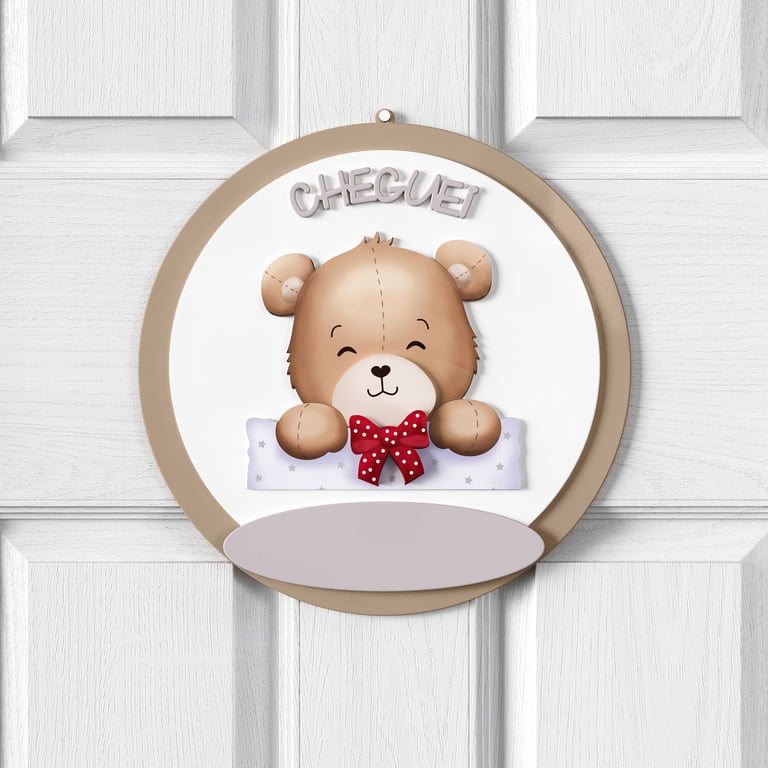 Porta Maternidade Personalizado Ursinho Vintage