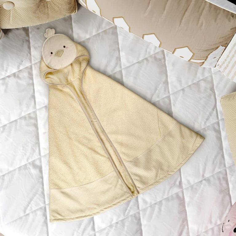 Toalha com Capuz Infantil Amiguinho Pintinho 90cm