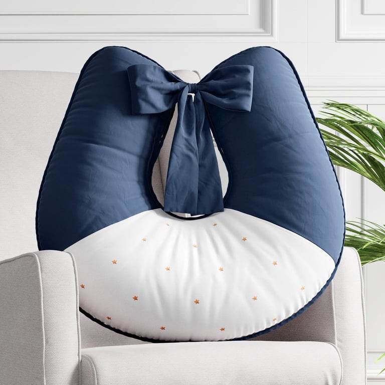 Almofada Amamentação Estrelinhas Azul Marinho