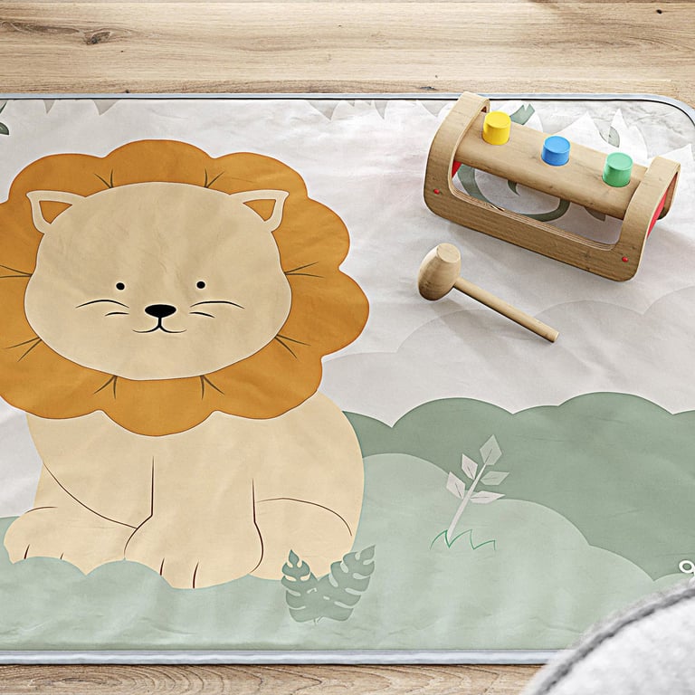 Tapete Retangular Amiguinho Leão 61cm