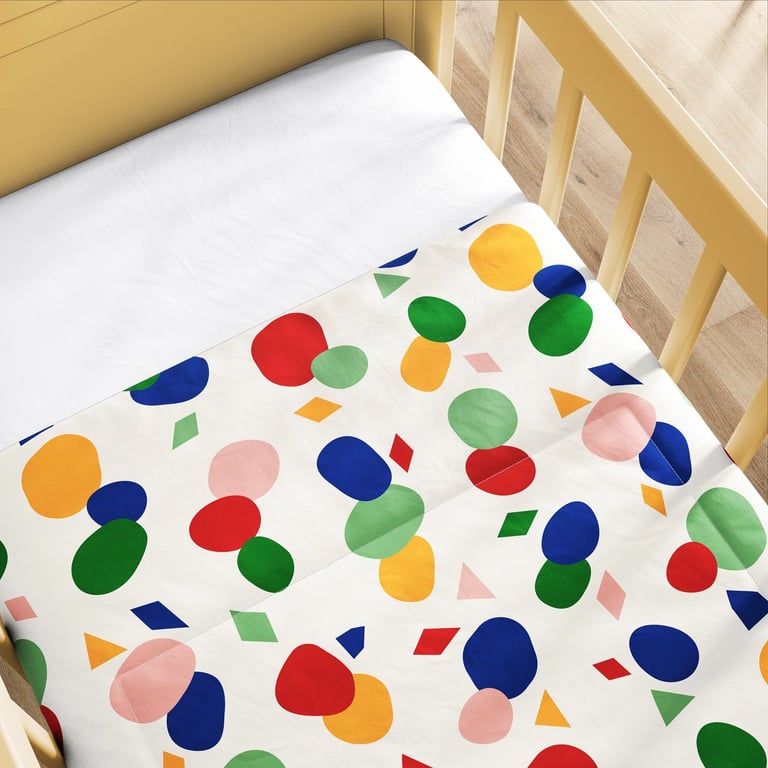 Edredom de Berço Colorido Geométrico Moderno — vista alternativa