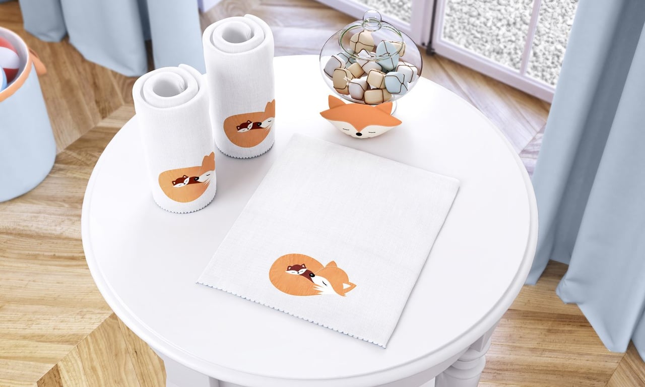 Jogo de Fraldas Ombro Raposinha Laranja com 3