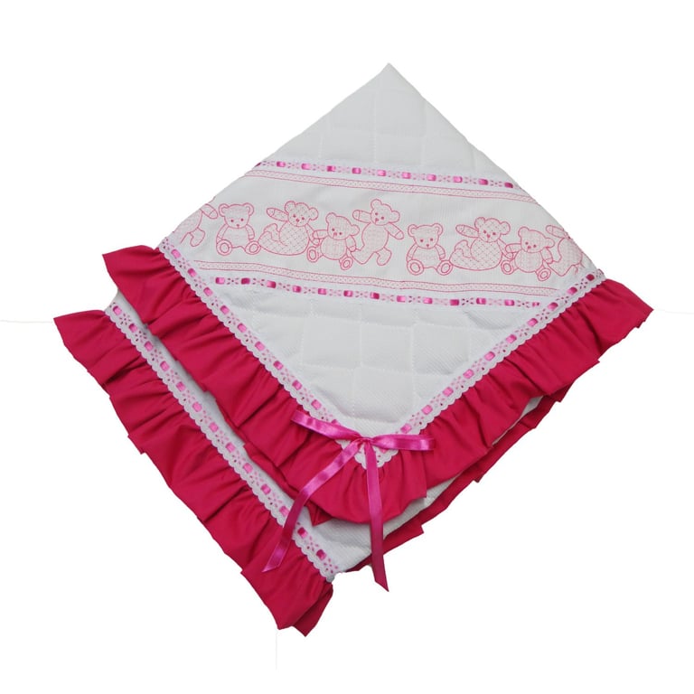 Manta Matelada Amigos Ursinhos Pink 75cm