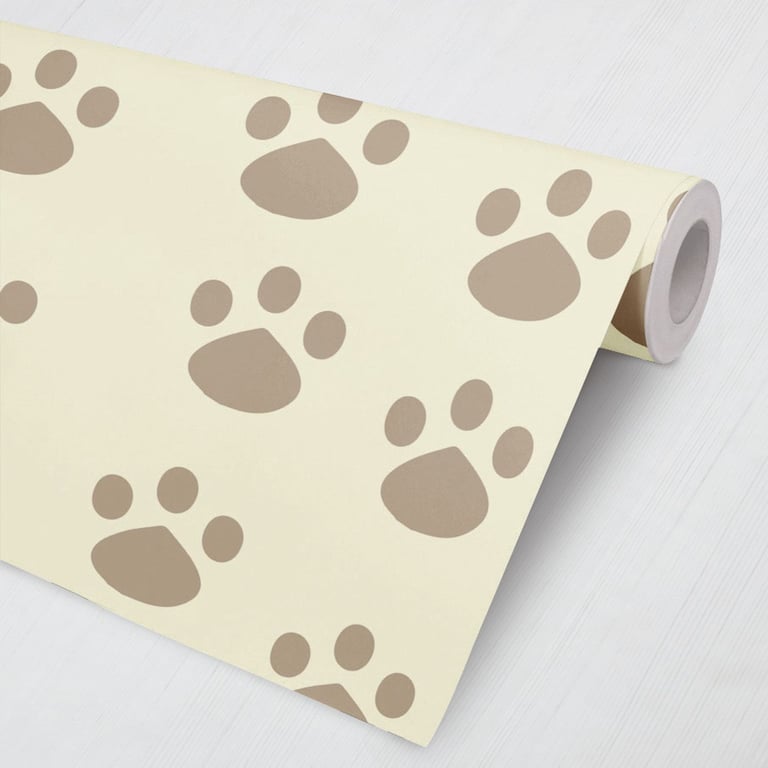 Papel de Parede Patinhas Creme e Marrom 3M