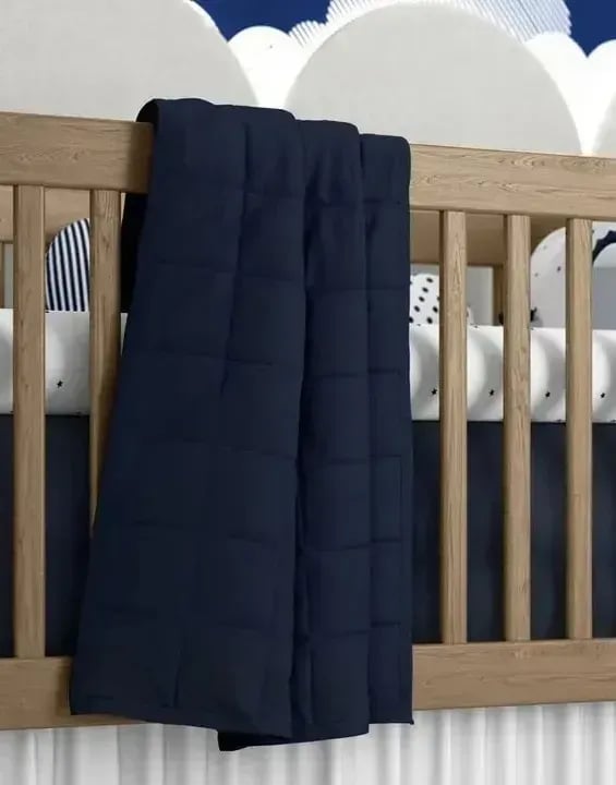 Edredom de Berço Matelado Azul Marinho