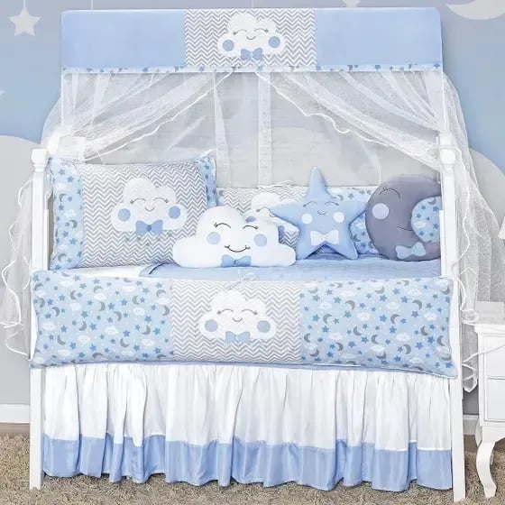 Kit Berço Doce Céu Nuvem Sublimado