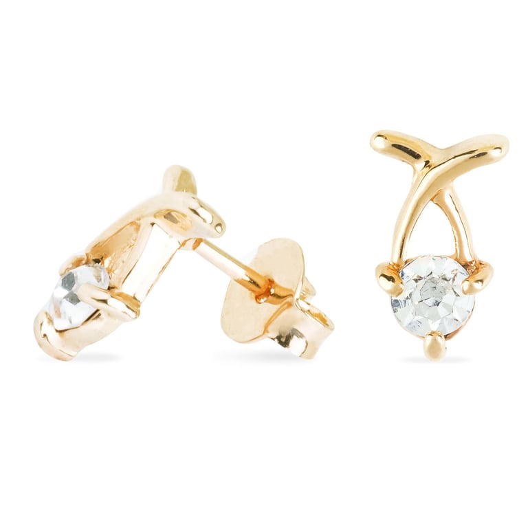 Brinco Infantil Peixinho Dourado com Cristal Ouro