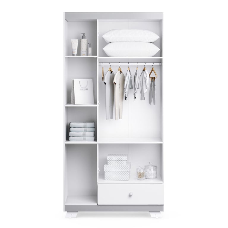 Guarda Roupa Infantil Branco 3 Portas Retrô Chique — vista alternativa